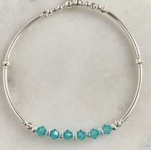Sterling Silver and Turquoise Swarovski Crystals
